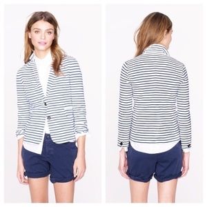 J. Crew Maritime Navy and White Striped Blazer